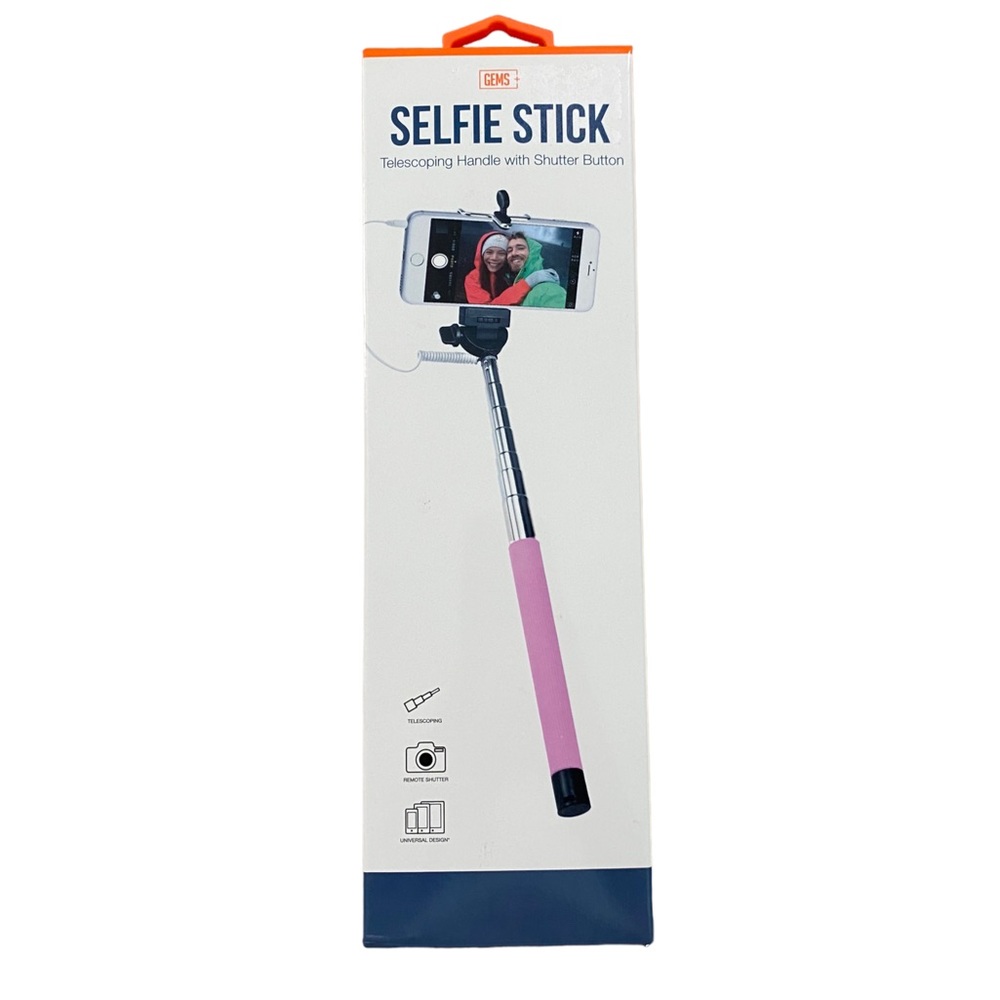 NIB GEMS Selfie Stick with Pink Handle